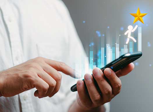 online business success concept strategy Planning, To Succeed and Reach The golden Stars, Customer Journey.